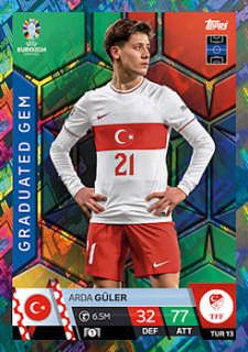 Arda Guler Turkey Topps Match Attax EURO 2024 Graduated Gem #TUR13
